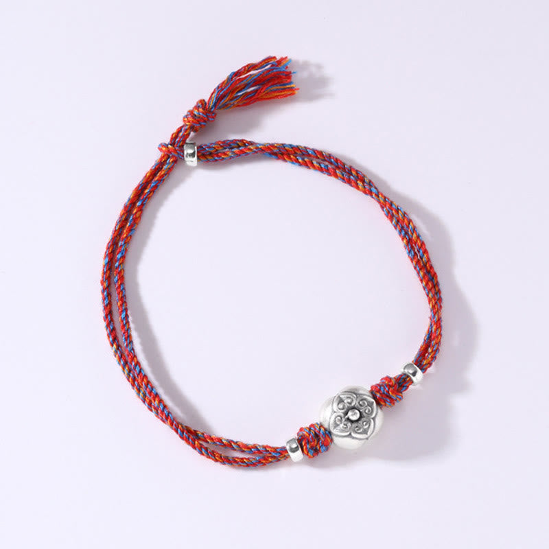 KarmaRipple's 999 Sterling Silver Persimmon Fortune Multicolored Woven Bracelet p23