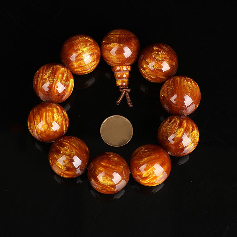 KarmaRipple's Golden Sea Willow Success Positive Bracelet Mala p22