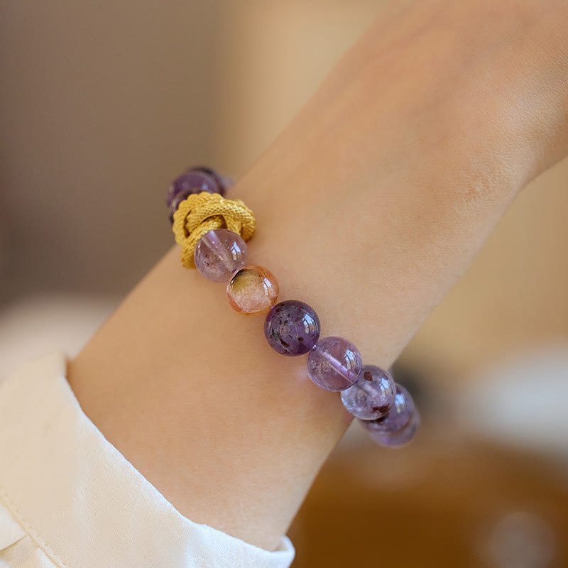 KarmaRipple's Purple Phantom Bronze Gold-plated Dragon Wisdom Bracelet p5