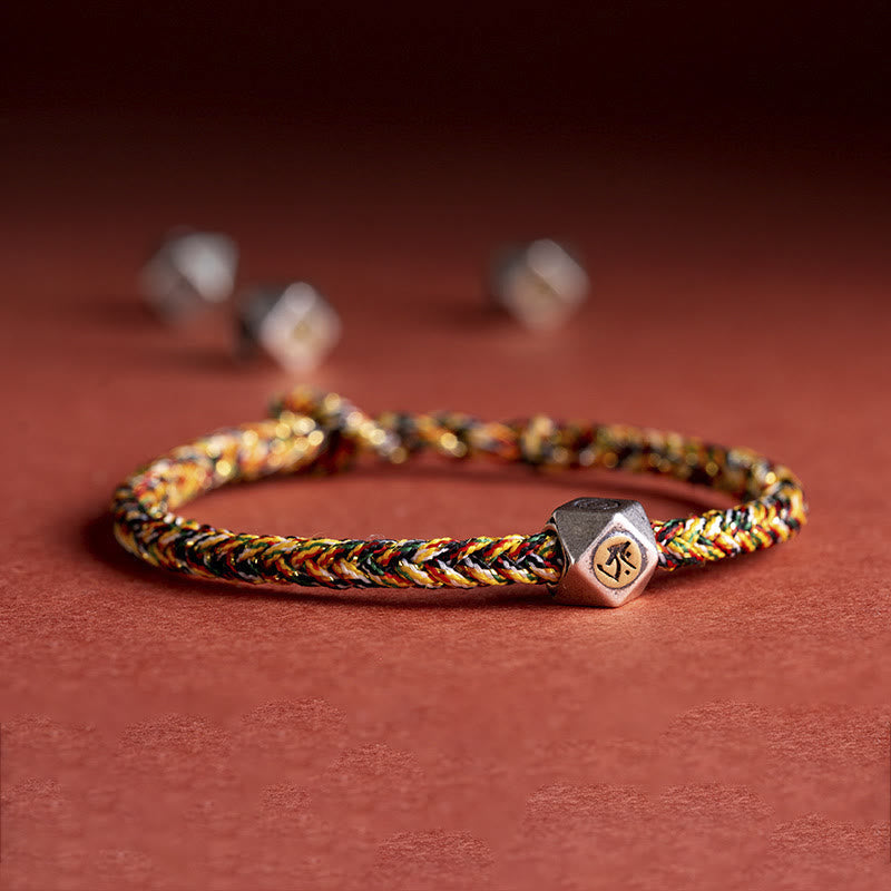KarmaRipple's 925 Sterling Silver Handmade Chinese Zodiac Natal Buddha Fortune Protection Woven String Bracelet ( p1