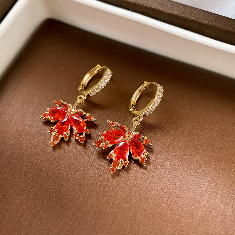 KarmaRipple's Maple Leaf Zircon Fortune Pendant Necklace Ring Earrings p8