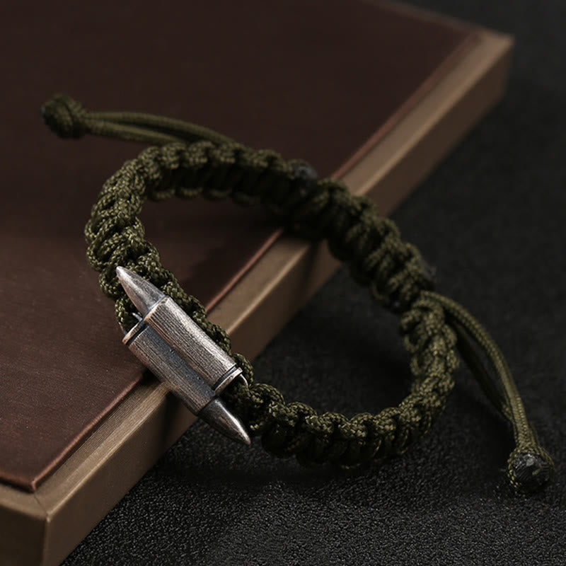 KarmaRipple's 925 Sterling Silver Bullet Design Woven Rope Bracelet p3