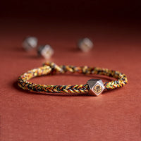 KarmaRipple's 925 Sterling Silver Handmade Chinese Zodiac Natal Buddha Fortune Protection Woven String Bracelet