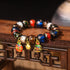 Liuli Glass Bead&Medium Red Blue Gold Swallowing Beast Family / 10mm(19 Beads)
