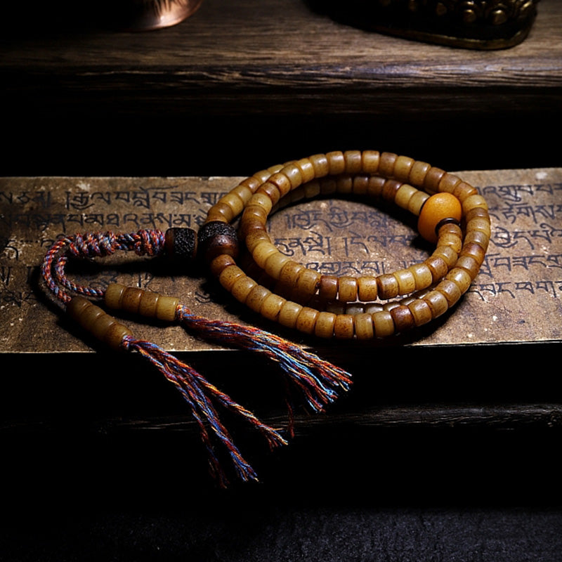 KarmaRipple's Tibet 108 Mala Beadwork Yak Bone Amber Balance Bracelet p5