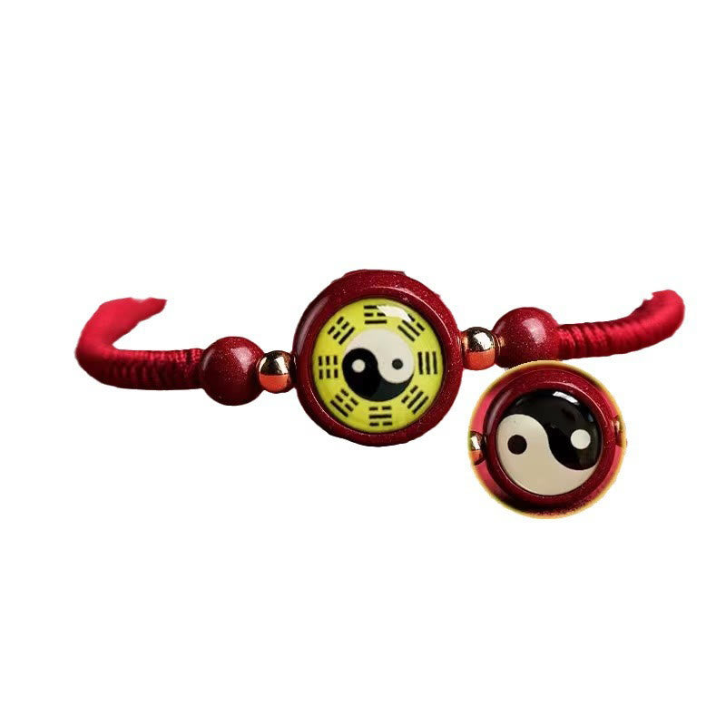 KarmaRipple's Fortunate Cinnabar Red String Yin Yang Symbol Bagua Blessing Bracelet p12