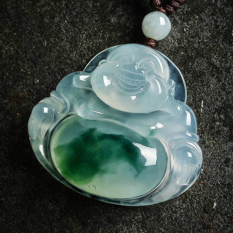 KarmaRipple's Cyan Jade Fortune Pendant Necklace p2