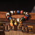 Liuli Glass Bead&Flat Orange Black Gold Swallowing Beast Family / 14mm(15 Beads)