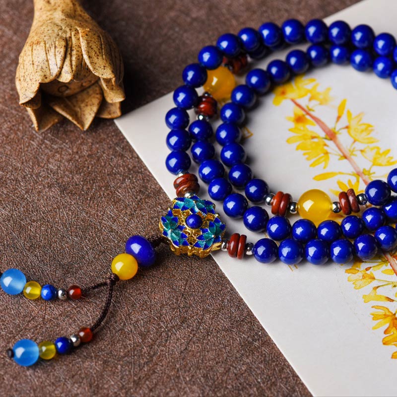 KarmaRipple's Lazurite Yellow Agate Positive Bracelet p7