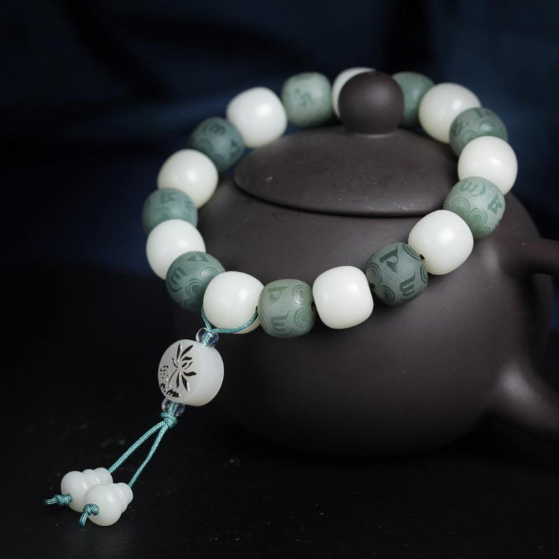 KarmaRipple's Ivory Bodhi Six True Words Protection Bracelet p2