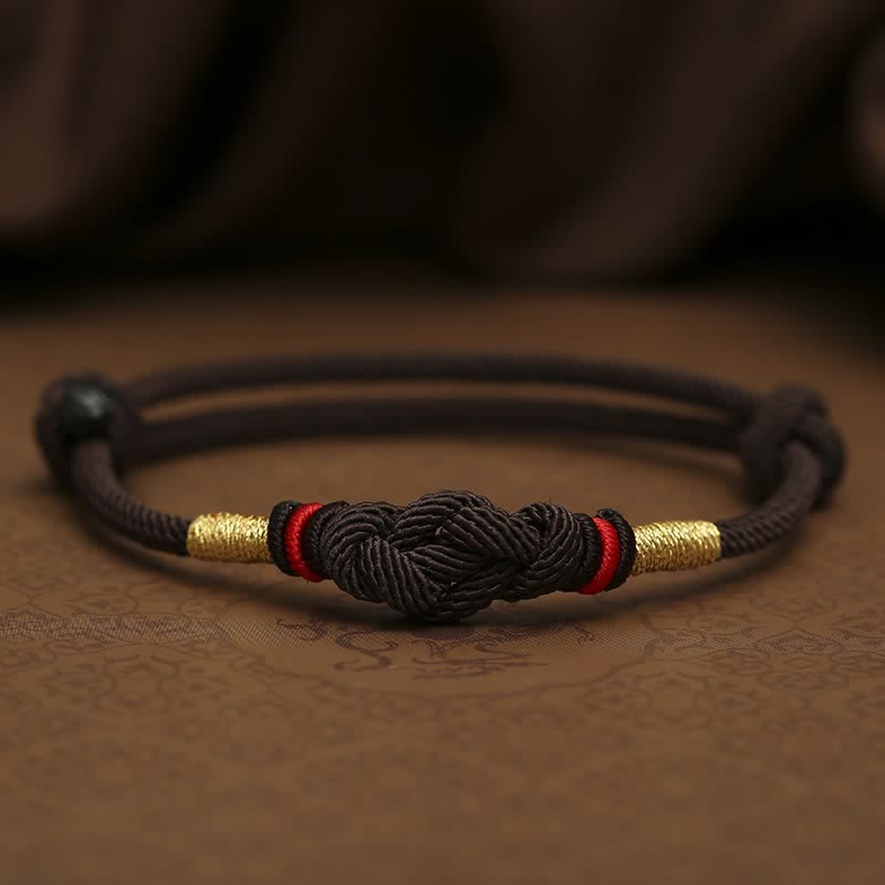 KarmaRipple's Bring Good Fortune Red String Jade Fortune Weave Woven Pair Bracelet p25