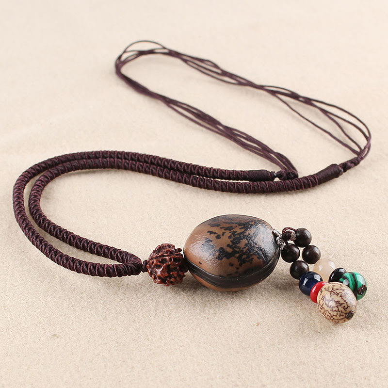 KarmaRipple's Bodhi Seed Lotus Wisdom Balance Pendant Necklace p3