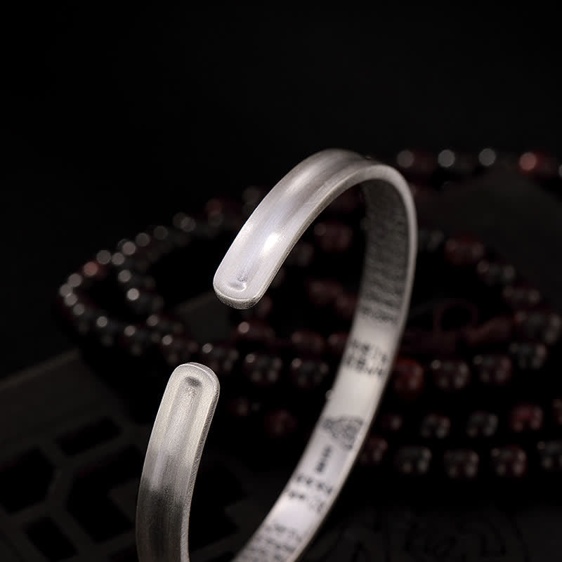 KarmaRipple's 999 Sterling Silver Six True Words Heart Sutra Protection Bracelet Bangle p9