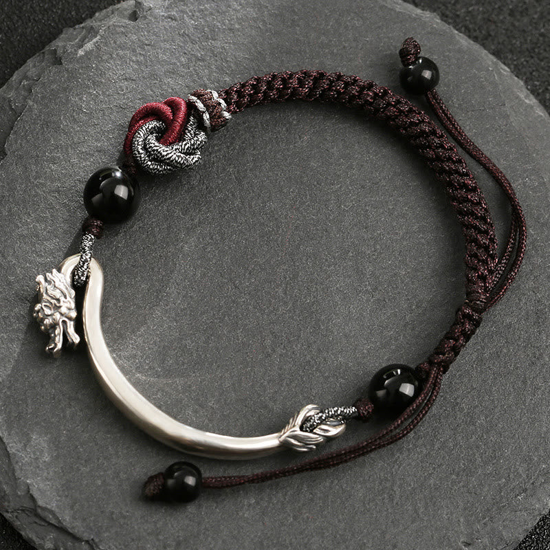 KarmaRipple's 925 Sterling Silver Auspicious Dragon Success Handcrafted Woven Bracelet p3