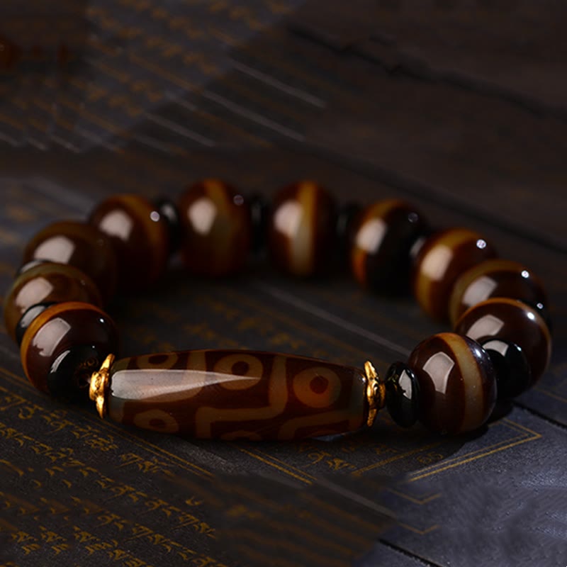 KarmaRipple's Tibetan Authentic Nine-Eye Dzi Bead Agate Wealth Blessings Bracelet p8
