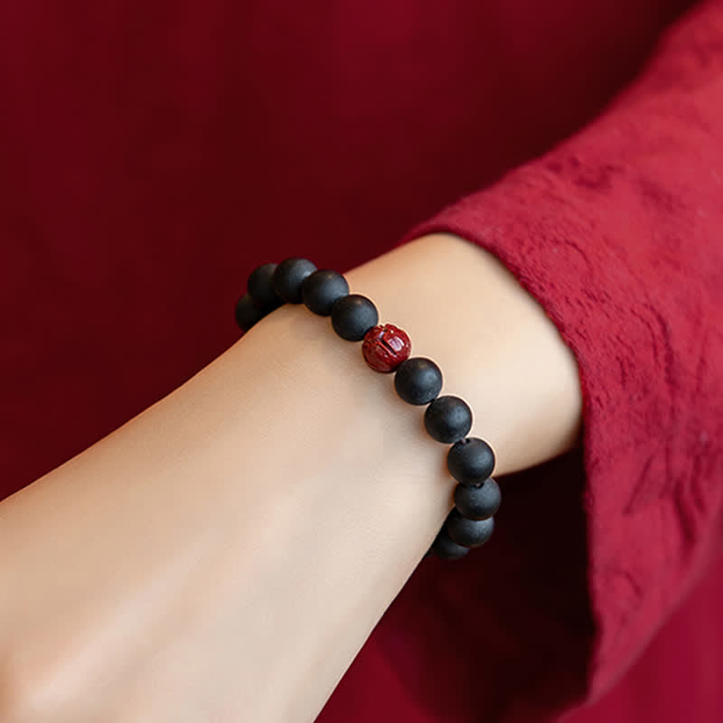 KarmaRipple's Tibetan Cypress Cinnabar Lotus Balancing Bracelet p3
