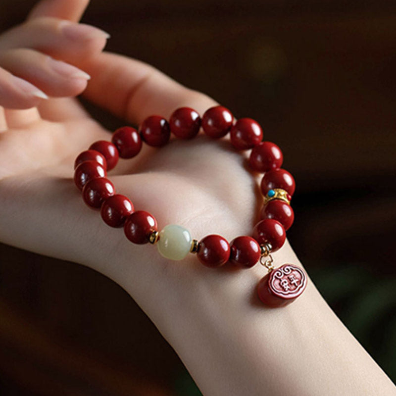KarmaRipple's Cinnabar Jade Balancing Protection Talisman Bracelet p3