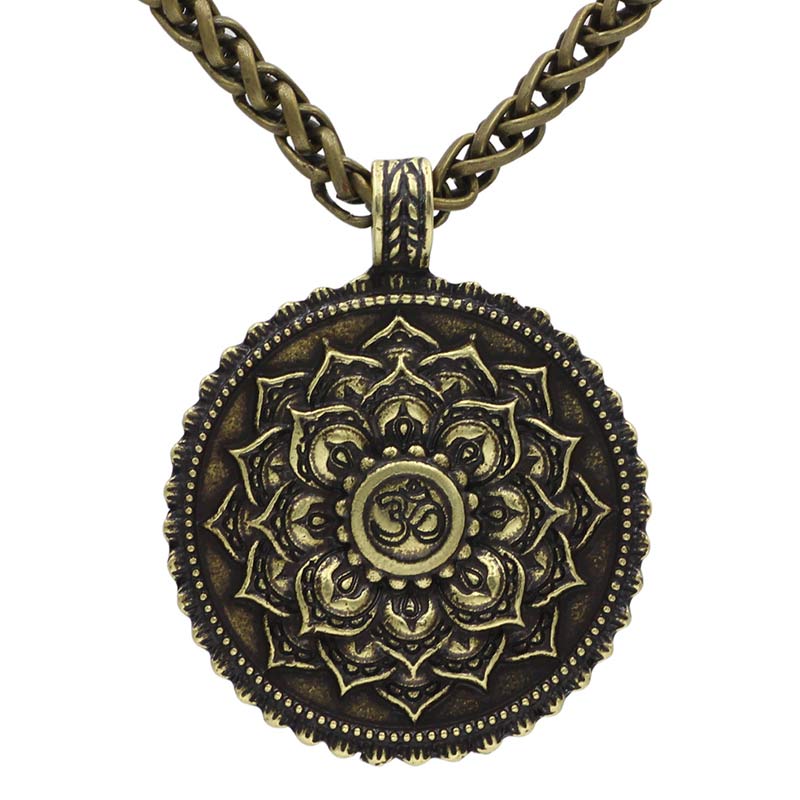 KarmaRipple's Six True Words Love Peace Flower Pattern Pendant ( p15