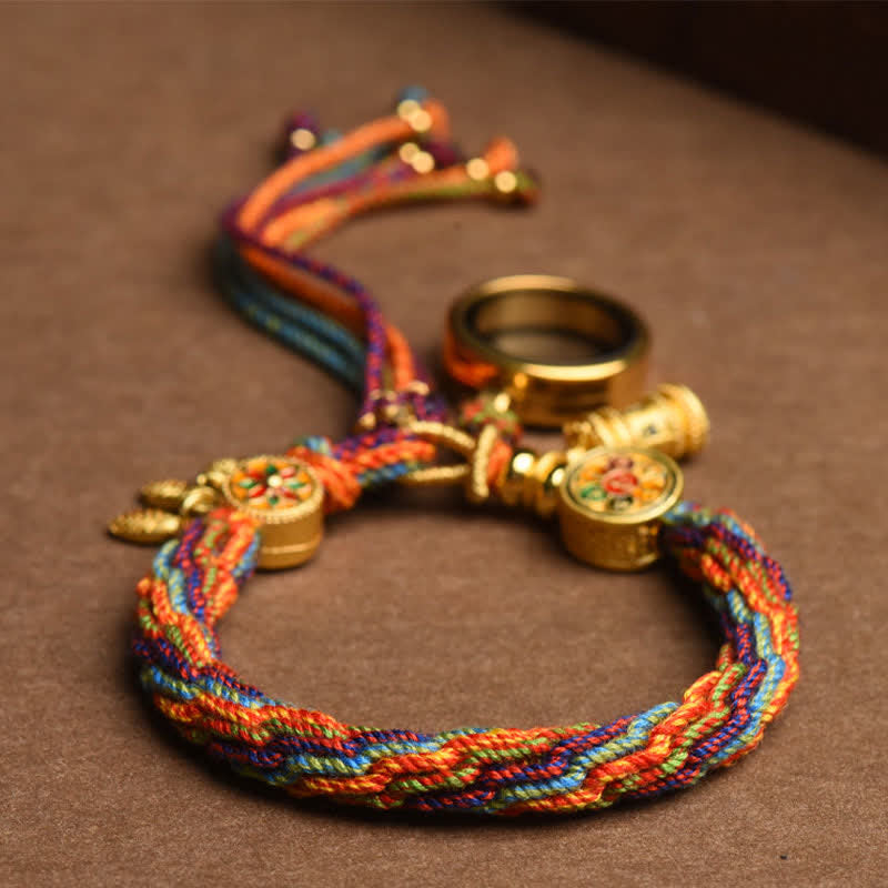KarmaRipple's Tibetan Om Mani Padme Hum Dreamcatcher Fortune Colorful Reincarnation Weave String Bracelet p6