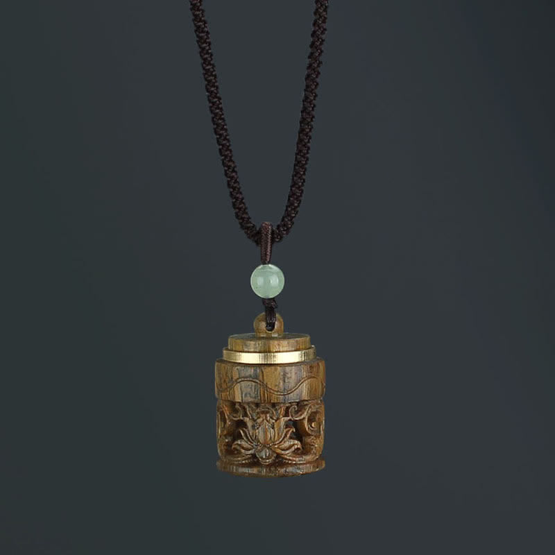 KarmaRipple's Tibet Green Sandalwood Rosewood Om Mani Padme Hum Lotus Positive Soothing Pendant Necklace p25