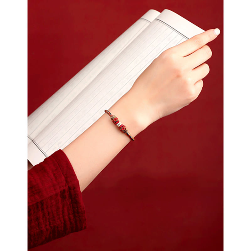 KarmaRipple's Handmade Dunhuang Color Fortune Braid String Bracelet p8