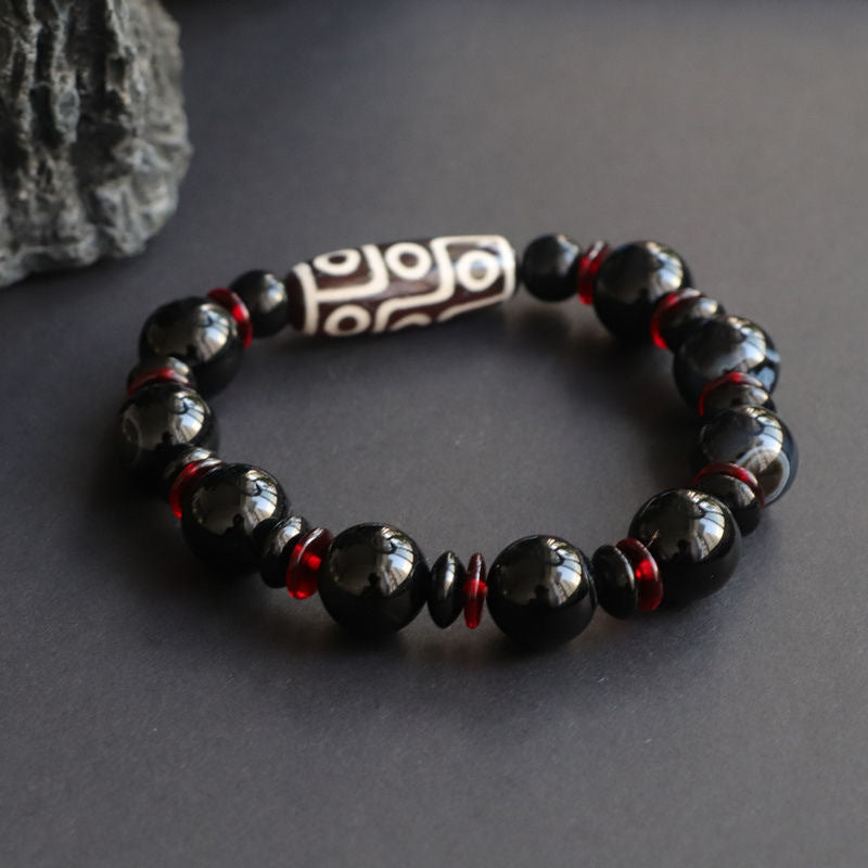 KarmaRipple's Black Onyx Nine-Eye Dzi Bead Wealth Protection Bracelet p8