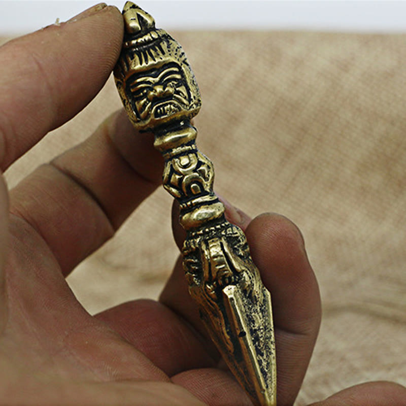 KarmaRipple's Handmade Nepal Small Vajra Dorje Engraved Enlightenment Bronze Decoration p3