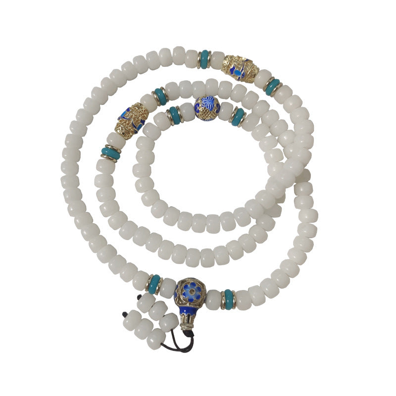 KarmaRipple's Authentic Ivory Bodhi Seed Mala 108 Beadwork Wealth Bracelet p4