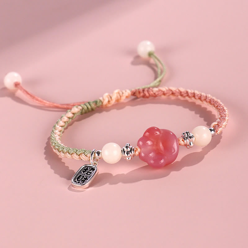 KarmaRipple's Yanyuan Agate Cat Claw Paw Ivory Bodhi Seed Fu Character Positive Woven Rope Bracelet p2