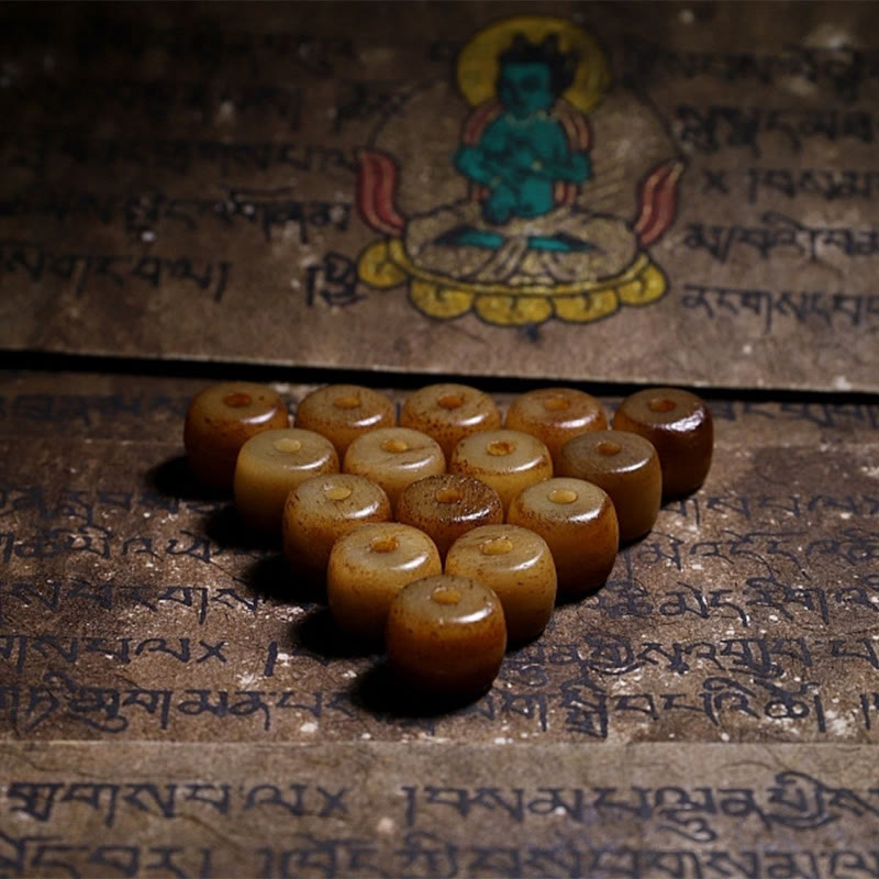 KarmaRipple's Tibetan 108 Mala Beadwork Yak Bone Dzi Bead Nine Palaces Eight Diagrams Talisman Strength Bracelet p13