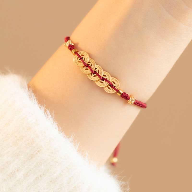 KarmaRipple's Bronze Coin Fortune Tree Fortune Strength Woven Bracelet p15