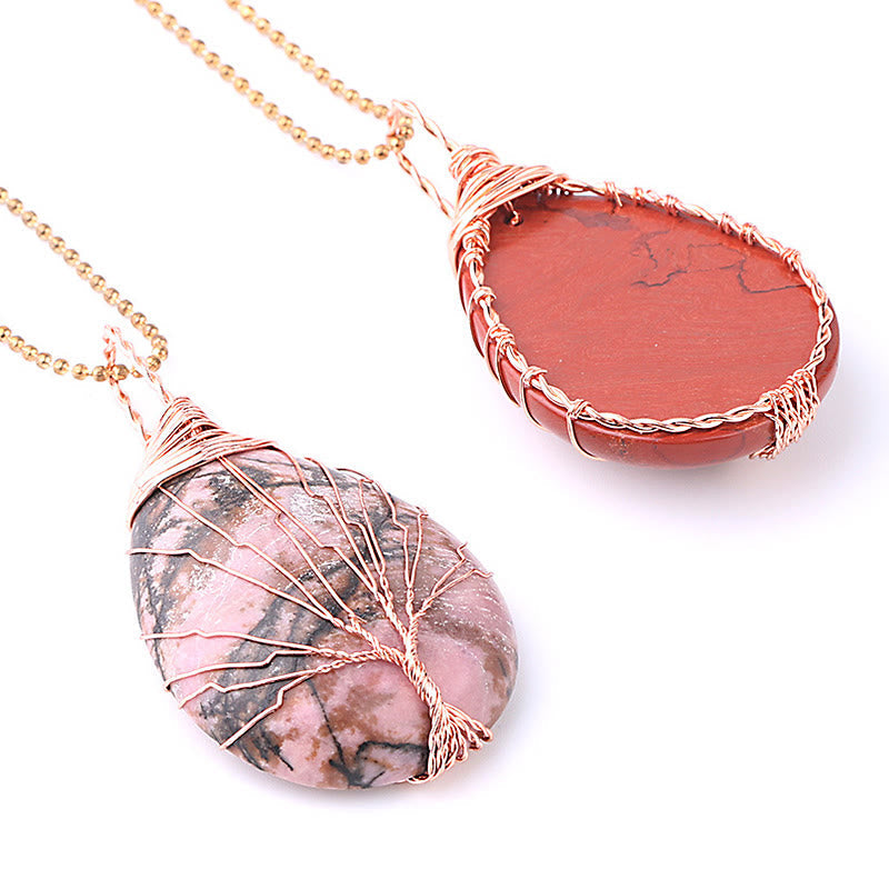 KarmaRipple's Authentic Quartz Gemstone Tree Of Life Balancing Energy Pendant Necklace p28