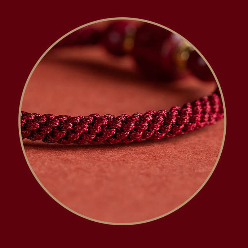 KarmaRipple's Tibet Cinnabar Om Mani Padme Hum Engraved Blessing Woven Bracelet p12