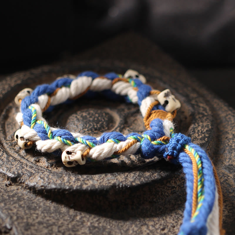 KarmaRipple's Tibetan Zakiram Goddess of Wealth Bead Engraved Handmade Fortune Bracelet p2