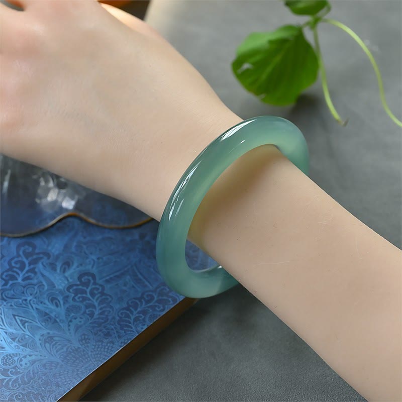 KarmaRipple's Authentic Green Chalcedony Strength Bangle Bracelet p9