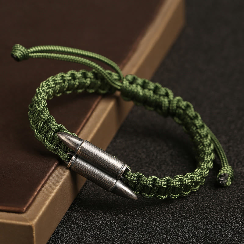KarmaRipple's 925 Sterling Silver Bullet Design Woven Rope Bracelet p1