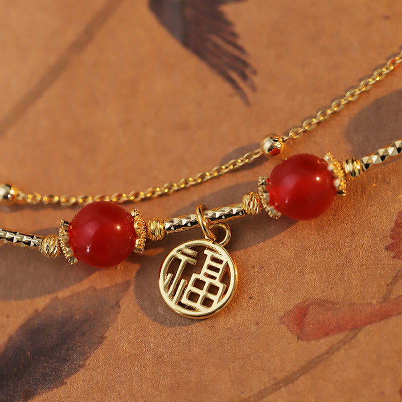 KarmaRipple's Red Agate Fu Character Talisman Self-acceptance Bracelet p6