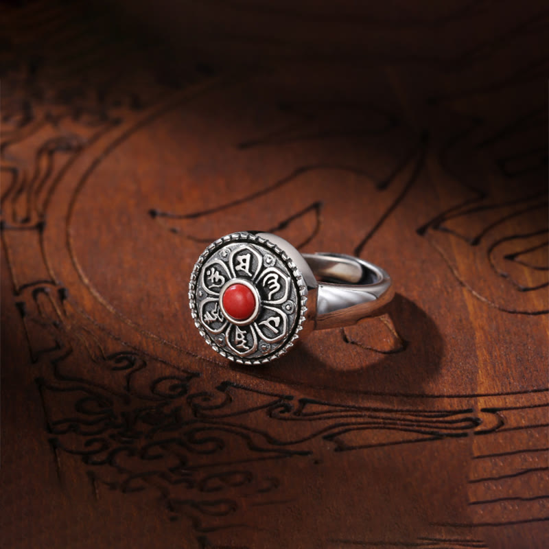 KarmaRipple's Tibetan Om Mani Padme Hum Peace Rotatable Ring p5