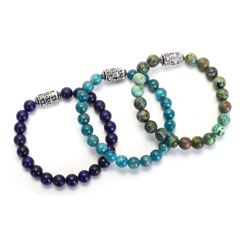 KarmaRipple's Authentic Lazurite Pietersite Unakite Om Mani Padme Hum Bead Positive Bracelet p12