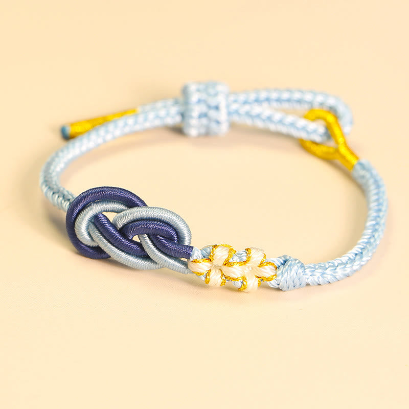 KarmaRipple's Handcrafted Eight Thread Peace Weave Peach Blossom Weave Fortune Connection Bracelet p15