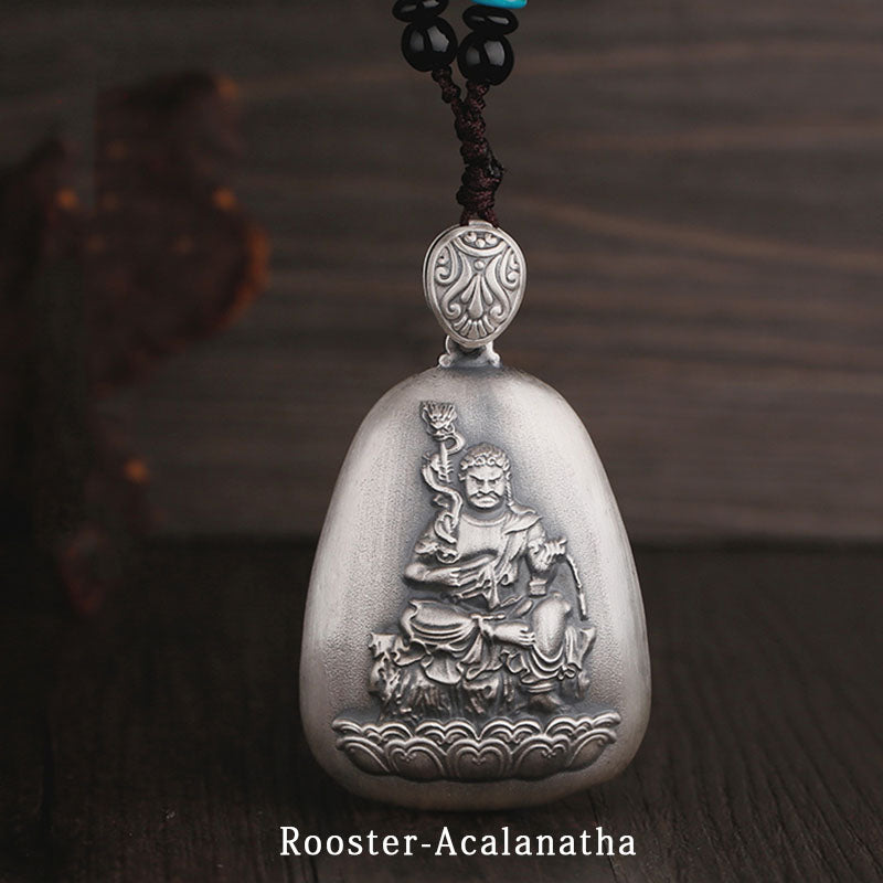 KarmaRipple's 999 Sterling Silver Chinese Zodiac Natal Buddha Heart Sutra Engraved Protection Pendant Necklace p31