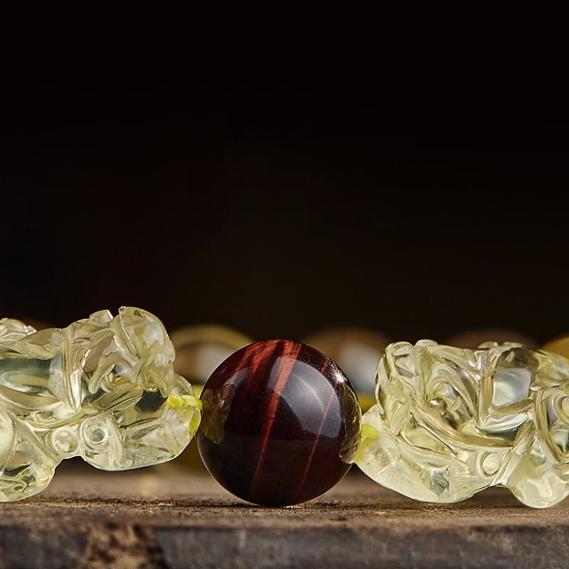 KarmaRipple's Authentic Citrine Double PiXiu Tiger Eye Prosperity Protection Bracelet p9