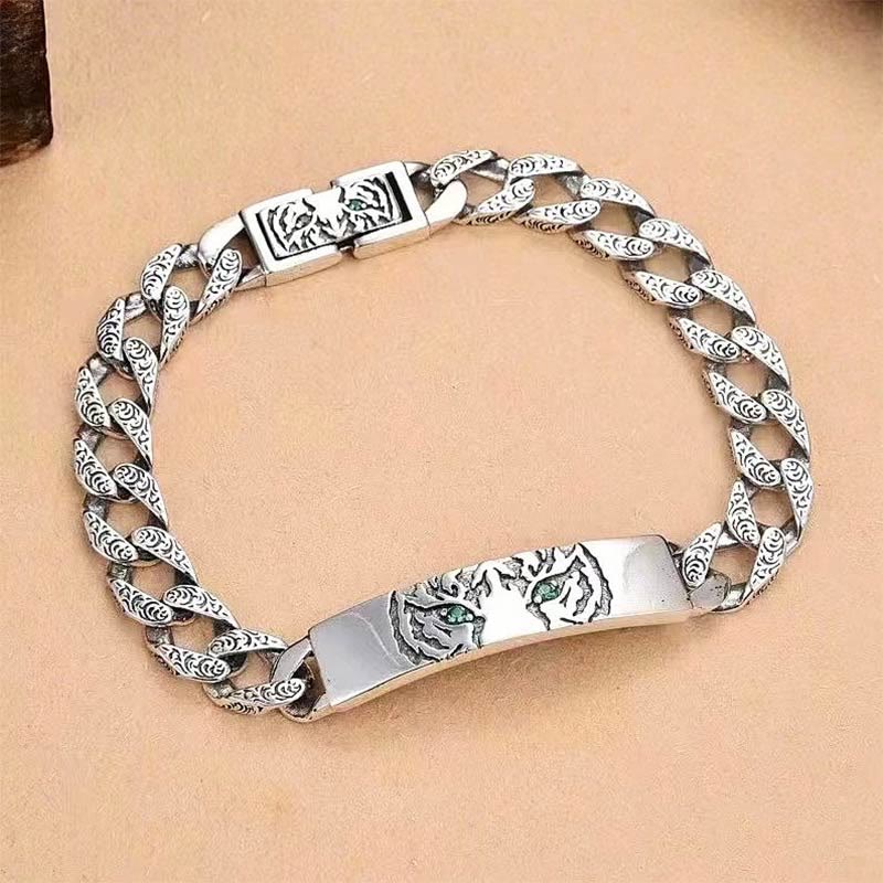 KarmaRipple's Tiger Tang Dynasty Flower Design Bronze Fortune Chain Bracelet p13