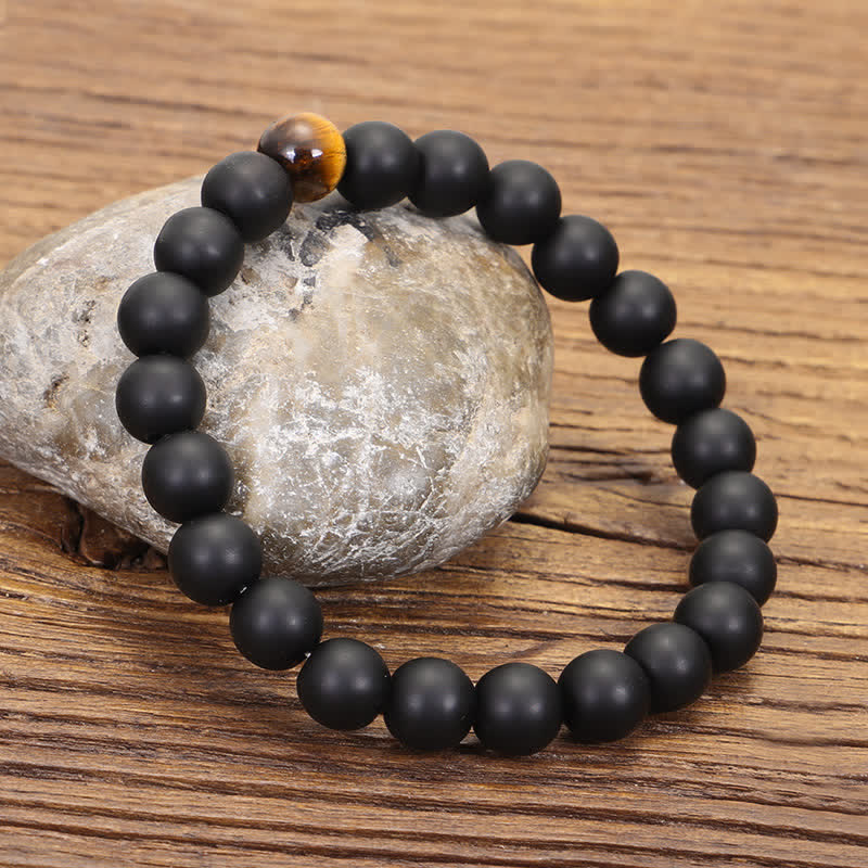KarmaRipple's 108 Mala Beadwork Frosted Stone Tiger Eye Balance Bracelet Pendant Necklace p3