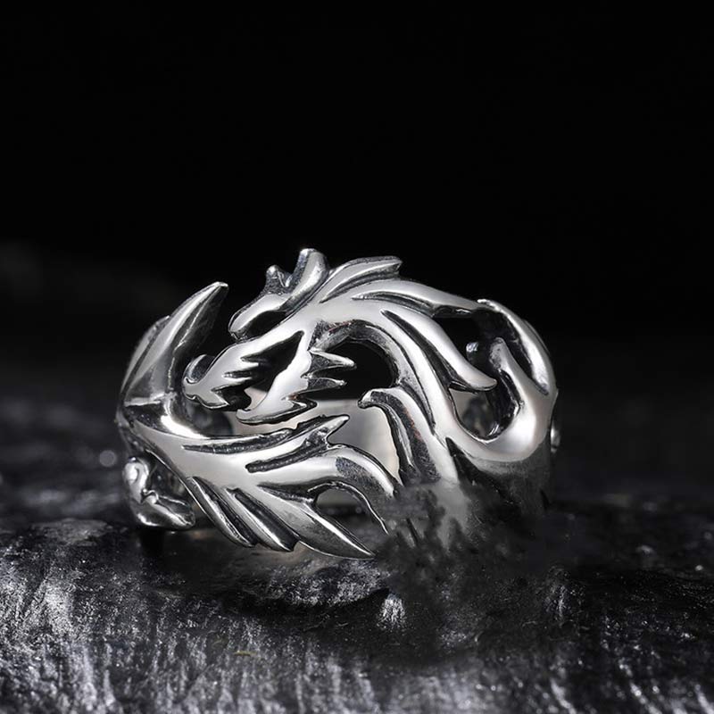 KarmaRipple's Dragon Pattern Protection Strength Adjustable Ring p9