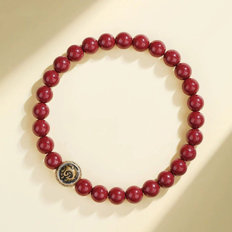 KarmaRipple's 925 Sterling Silver Authentic Cinnabar Four Beasts Blessing Bracelet p2