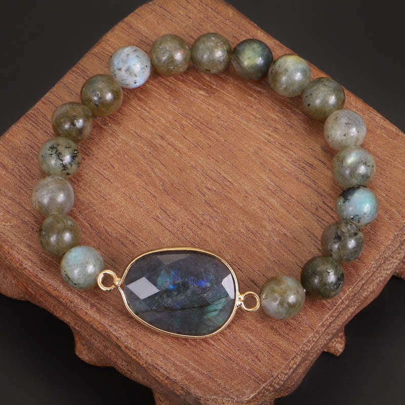 KarmaRipple's Authentic Labradorite Moonstone Support Balancing Beaded Bracelet p1