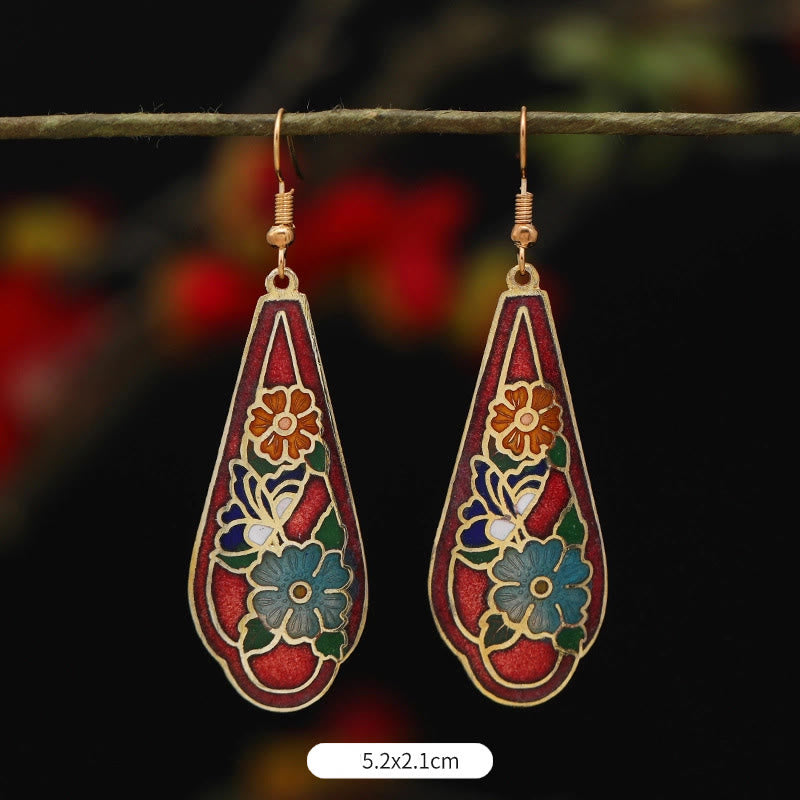 KarmaRipple's Lotus Butterfly Flower Alloy Bronze Enlightenment Drop Earrings p31