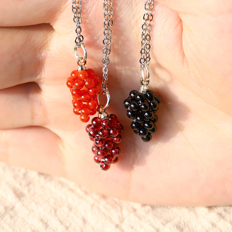 KarmaRipple's Authentic Garnet Red Agate Black Onyx Protection Pendant Necklace p12