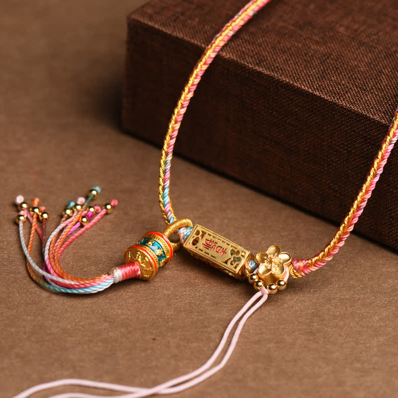 KarmaRipple's Colorful String Bronze Wealth Pendant Necklace p5